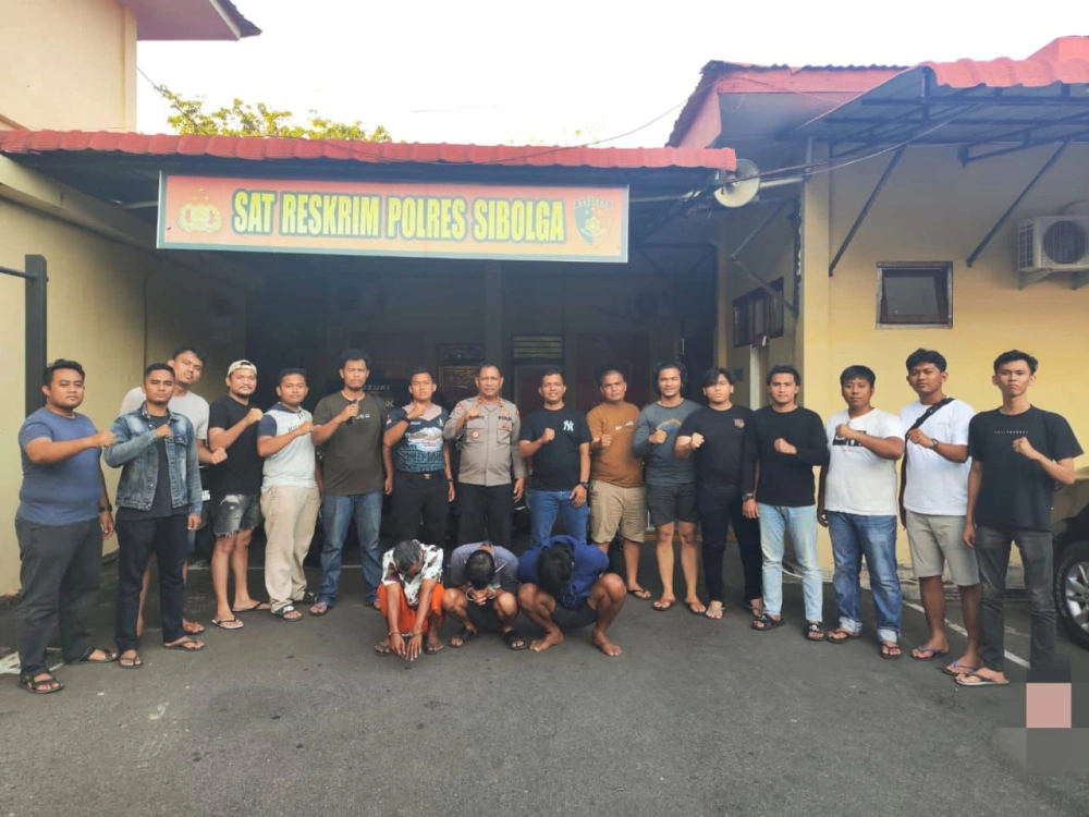 Polisi menangkap 3 pelaku pengeroyokan. [Dok Polres Sibolga]