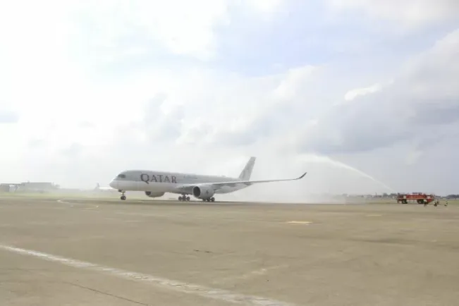 Sambut Delegasi G20, Bandara Soetta Gelar Water Salute