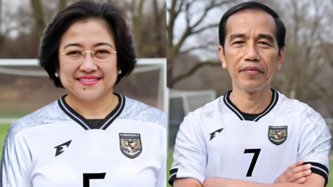 Video Unik Perlihatkan Wajah Presiden RI Pakai Jersey Tandang Timnas Indonesia Dengan Konsep AI