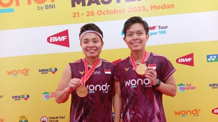 Pasangan ganda putri Apriyani Rahayu/Siti Fadia juarai Indonesia Masters 2025. [FTNews/Kesuma]