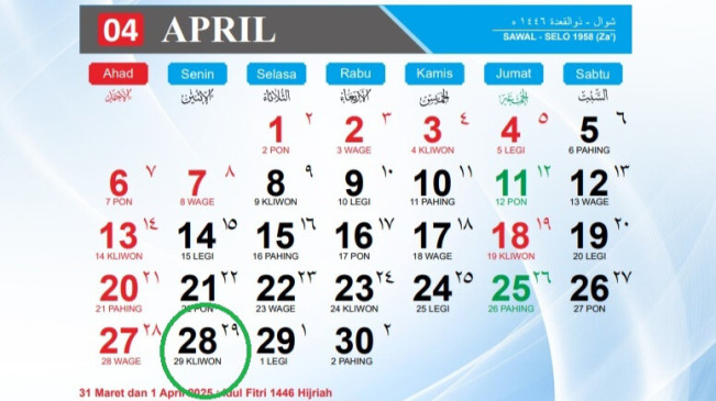 Kapan Batas Waktu Puasa Syawal 1446 H dalam Penanggalan Masehi?