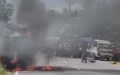 Tragis! Mobil BNI Bermuatan Miliaran Rupiah Terbakar