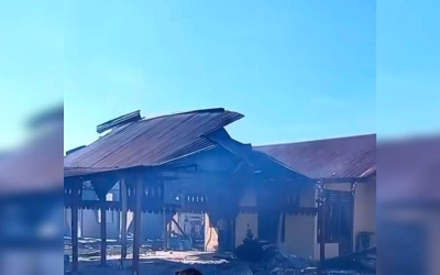 Penampakan Kantor Polisi di Sumut Dibakar Warga: Bangunan Hangus Luluh Lantak