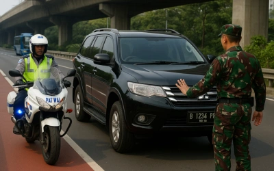 Viral! Pajero Masuk Jalur Busway dengan Pengawalan Polisi, Punya Siapa?