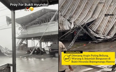 Detik-detik Angin Puting Beliung Porak Porandakan Bukit Hyundai di Bekasi