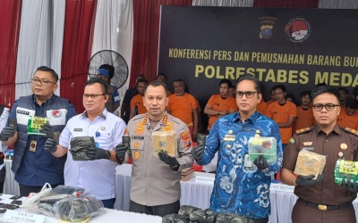 42 Hari Medan Mencekam! 212 Bandar dan Kurir Narkoba Ditangkap, Bukti Rp50 Miliar Diamankan