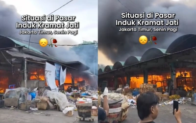Kronologi Pasar Induk Kramat Jati Terbakar, 16 Unit Damkar Dikerahkan