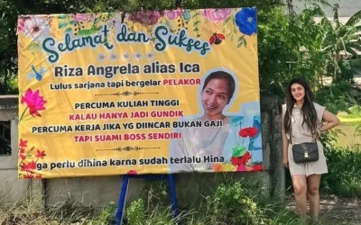 Siapa Riza Angrela? Dikirimi Papan Bunga Sindiran 'Lulus Sarjana Tapi Bergelar Pelakor'