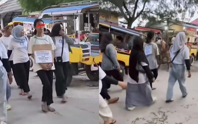 Viral Wanita di Gili Trawangan Lombok Diarak dengan Kalung 'Saya Mencuri'