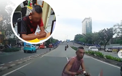 Video Viral, Pria Tiba-tiba Menabrakkan Diri ke Mobil yang Sedang Melaju, Ternyata…