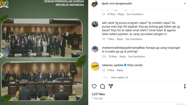Netizen Serang Akun IG Ketua DPD RI Buntut Usulkan Rakyat Sumbang Dana Program Makan Gratis