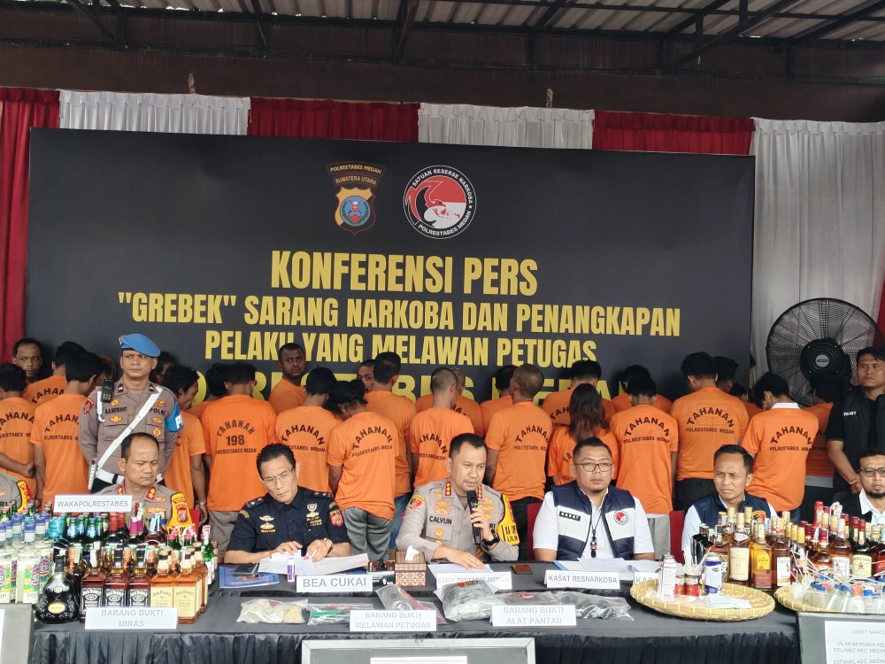 Dalam 72 Hari, Polrestabes Medan Tangkap 34 Tersangka Narkoba