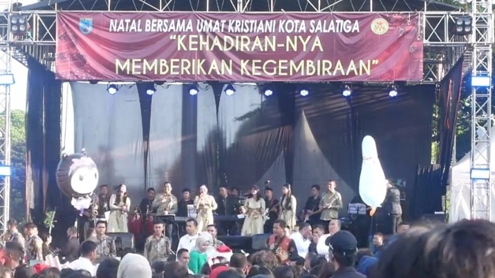 Suasana perayaan Natal bersama di Salatiga. [YouTube Setpres]