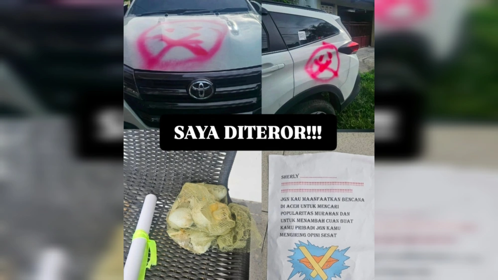 Teror yang dialamatkan ke influencer Sherly Annavita Rahmi. [Instagram]