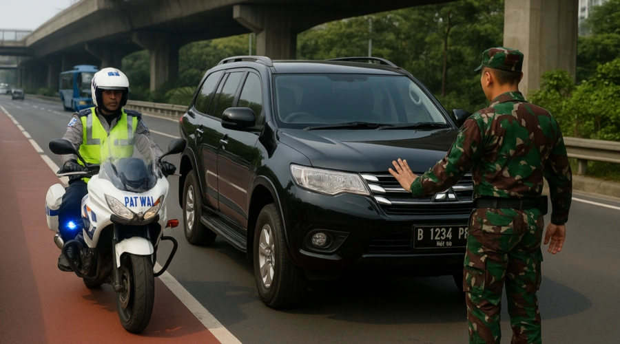 Viral! Pajero Masuk Jalur Busway dengan Pengawalan Polisi, Punya Siapa?