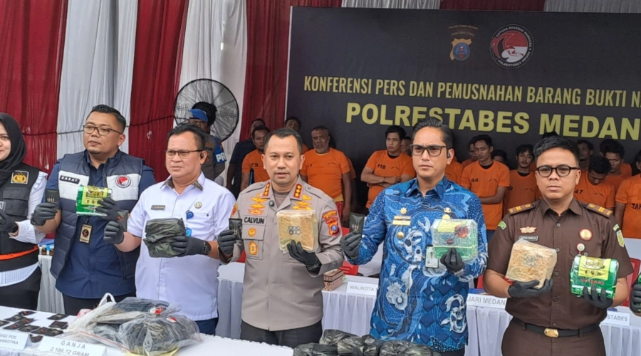 42 Hari Medan Mencekam! 212 Bandar dan Kurir Narkoba Ditangkap, Bukti Rp50 Miliar Diamankan