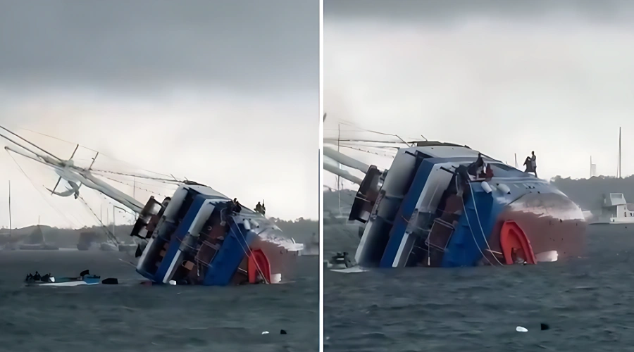 Detik-detik Kapal Phinisi Karam di Bali, Penumpang Lompat ke Laut