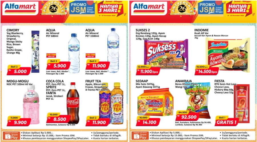 Promo JSM Alfamart 21–23 Nov 2025: Minyak Goreng, Beras dan Camilan Diskon Besar