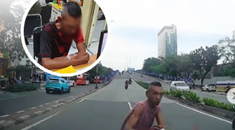 Video Viral, Pria Tiba-tiba Menabrakkan Diri ke Mobil yang Sedang Melaju, Ternyata…