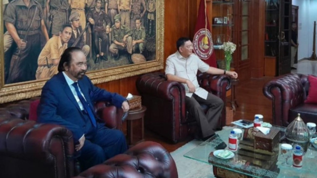 Surya Paloh Mendadak Kunjungi Menhan Sjafrie di Kantor, Ada Apa?