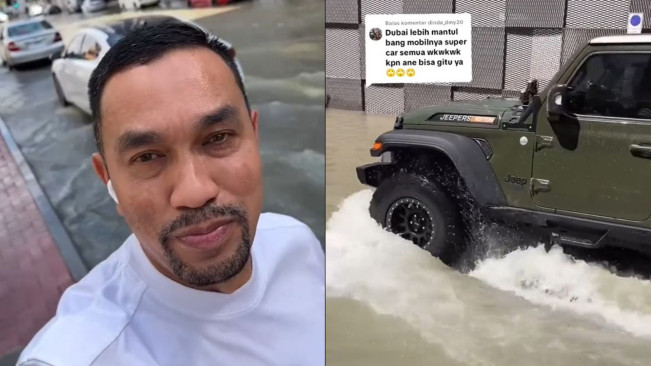 Viral Video Ahmad Sahroni Terkepung Banjir di Dubai