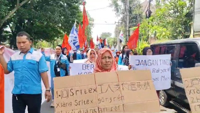 Aksi buruh Sritex. [Istimewa]