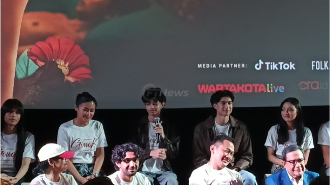 Ali Fikry dalam konferensi pers film Gowok: Kamasutra Jawa di kawasan Thamrin, Jakpus, Senin (26/5/2025). [FTNews.co.id/Selvianus Kopong Basar]