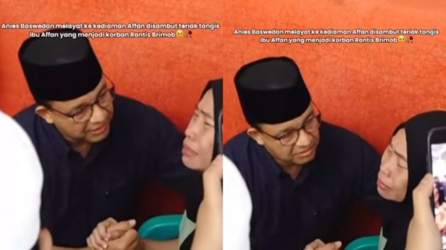 Ibu Affan Kurniawan Menangis Histeris di Pelukan Anies Baswedan: Anak Saya Udah Enggak Ada Pak
