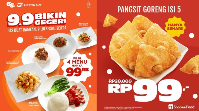 Promo Bakmi GM 9.9: Pangsit Goreng Cuma Rp99 di ShopeeFood, Buruan Pesan!