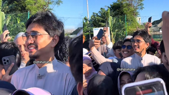 Momen Duta SO7 Diserbu Penggemar Usai Shalat Idul Adha (TikTok/ @dhihahaha)