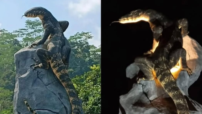 Mirip dengan Asli, Tugu Biawak di Wonosobo Menghabiskan Dana Sekitar Rp 50 juta