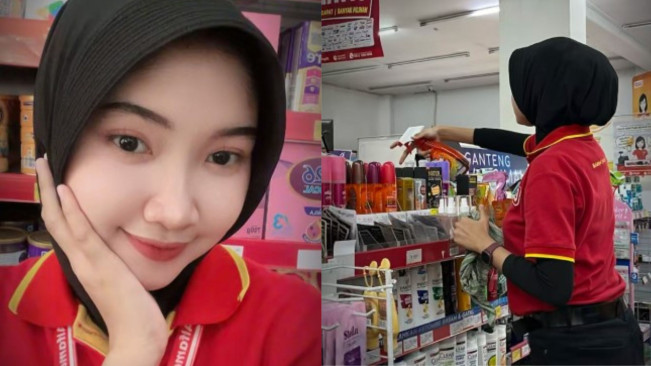 CCTV Alfamart Rekam Dina Menangis di Belakang Meja Kasir 2 Hari Sebelum Dibunuh