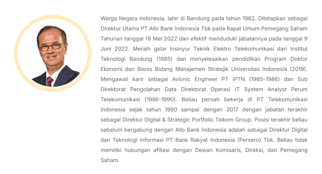 Profil Indra Utoyo. [Dok. allobank.com]