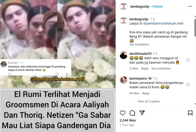 Celingak Celinguk El Rumi di Akad Nikah Thariq Halilintar-Aaliyah Massaid