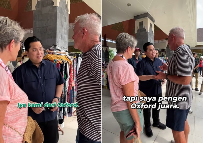 Momen Turis Inggris Terkaget-kaget Ketemu Erick Thohir, Nggak Sangka Ternyata Pemilik Oxford United