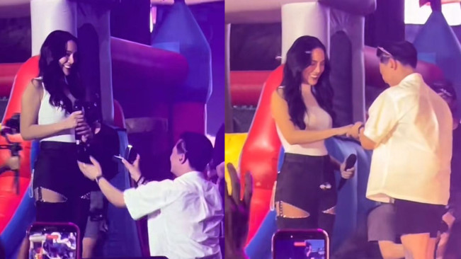 Momen Romantis DJ Bravy Resmi Melamar Erika Carlina di Panggung Synchronize Fest 2025