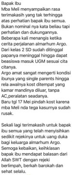 Tangkapan layar pesan yang diunggah oleh akun @bbeanaebb di platform X. [X]