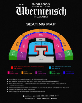 seat plan konser G-Dragon Jakarta. (Instagram)