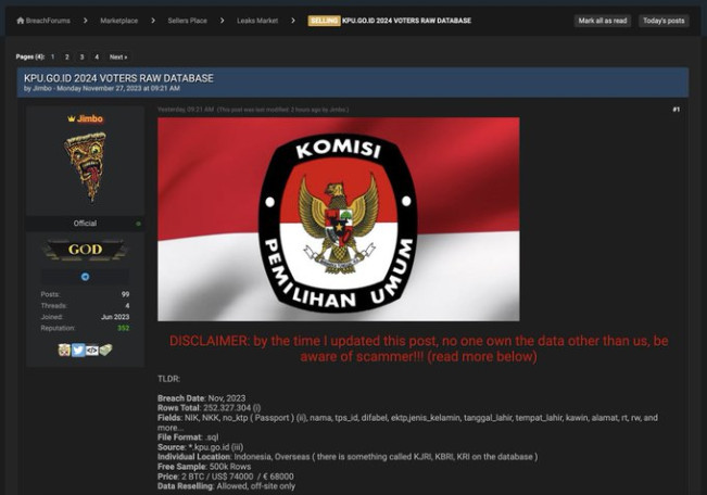 Kampanye Baru Mulai, Data DPT Pemilu Diduga Bocor