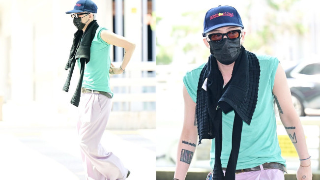 OTW Jakarta, Ini 5 Potret Gaya Santai G-Dragon di Bandara Incheon Jelang Konser Solo