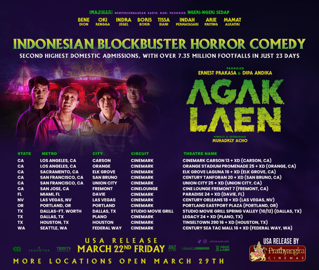 Sukses di Tanah Air, “Agak Laen†akan Serbu Bioskop AS