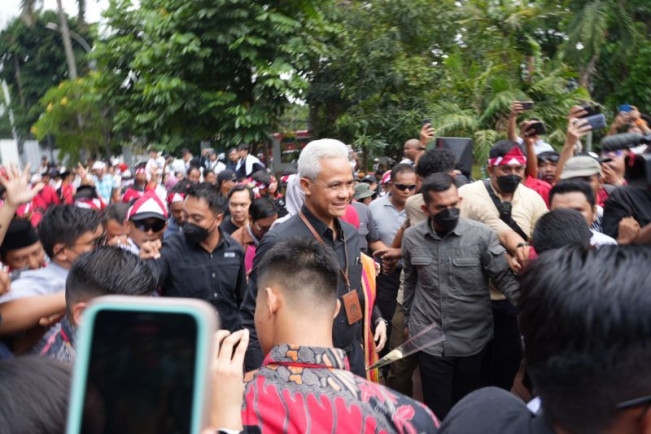 Ganjar Orasi di Tugu Proklamasi Jelang Daftar ke KPU