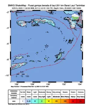 Gempa Laut Banda M7,1 Picu Tsunami Minor 39 Cm