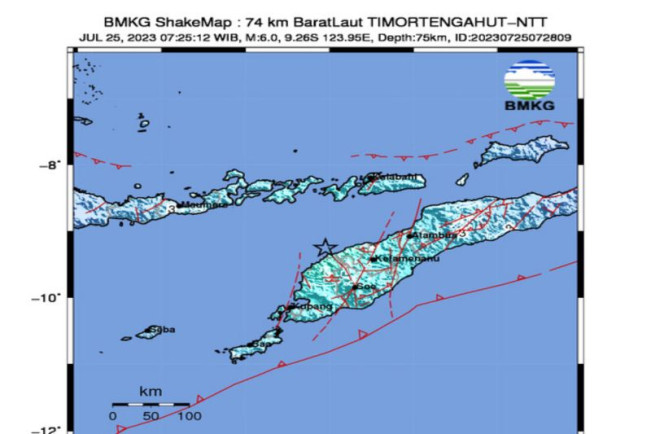 NTT Diguncang Gempa Magnitudo 6,0
