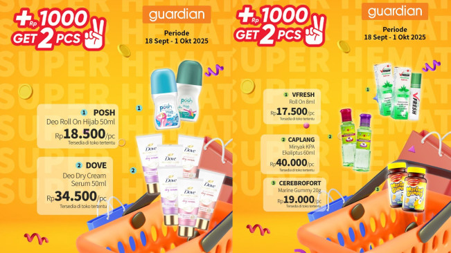 Promo Guardian 18 September–1 Oktober 2025: Diskon Besar Produk Kesehatan & Kecantikan