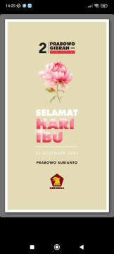 Sematkan Mawar Pink, Prabowo Ucapkan Selamat Hari Ibu