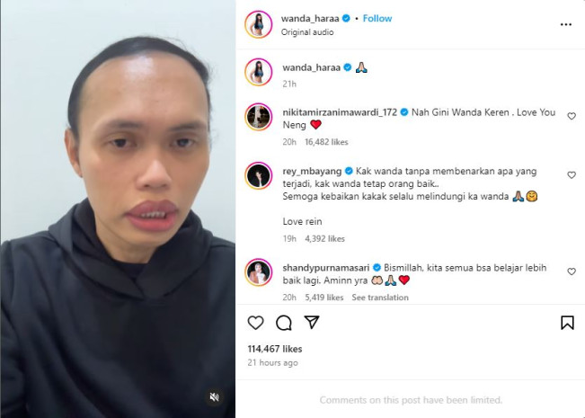 Bikin Sensasi Lalu Minta Maaf, Wanda Hara Didukung Nikita Mirzani hingga Tarra Budiman