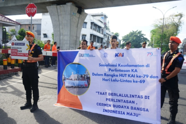 Tekan Angka Kecelakaan di Perlintasan Kereta Api, PT KAI Gandeng Satlantas Polrestabes Medan
