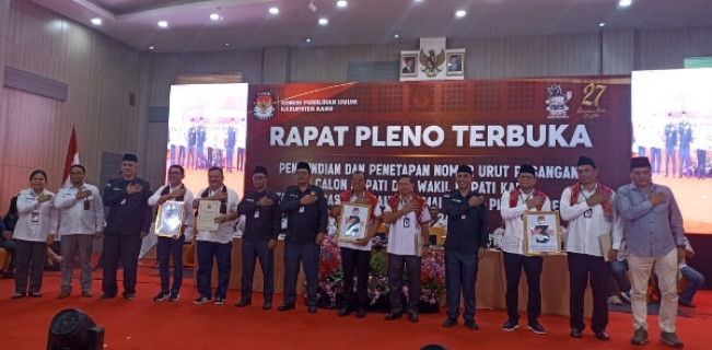 Pengundian Nomor Urut Pasangan Calon Bupati Karo, Abetnego Tarigan-Edy Suranta Bukit Nomor 1