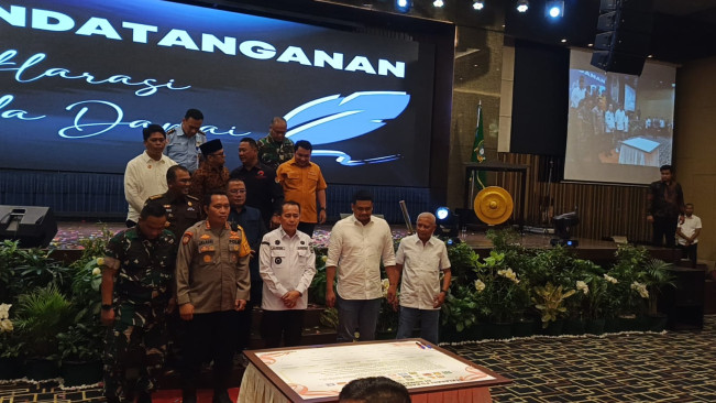 Acara Deklarasi Pilkada Damai Molor 2 Jam, Cawagub Hasan Basri 'Walk Out'